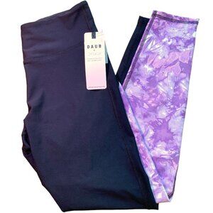 NWT, Daub + Design XL Leggings, Purple, Asymmetrical Tie-Dye